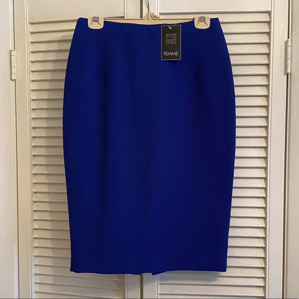 Femme de Carrierre royal blue pencil skirt NWT